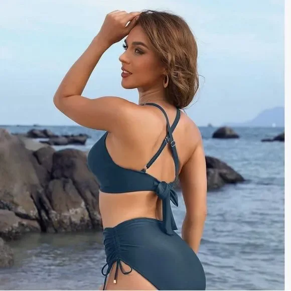 Blooming Jelly Womens High Waisted Bikini Set Two Piece Swimsuit NWT - Picture 3 of 7